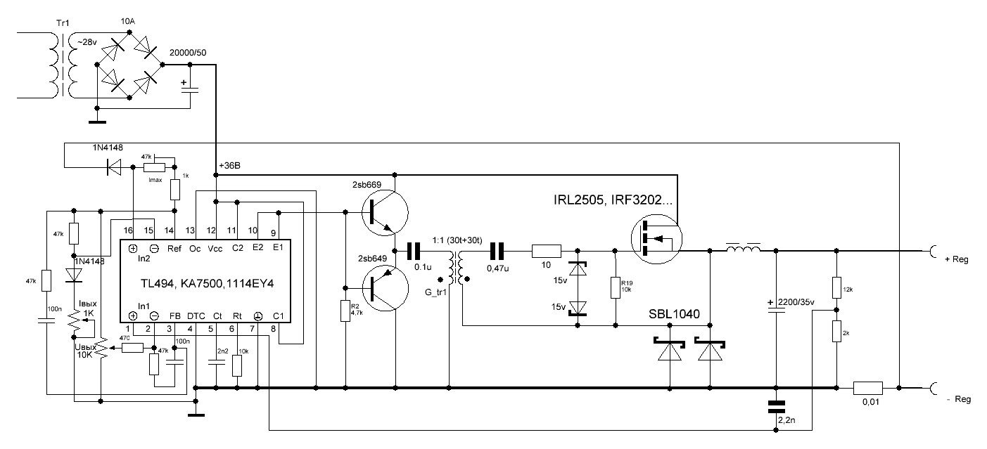 Схема зарядного устройства на tl494 для автомобильного аккумулятора