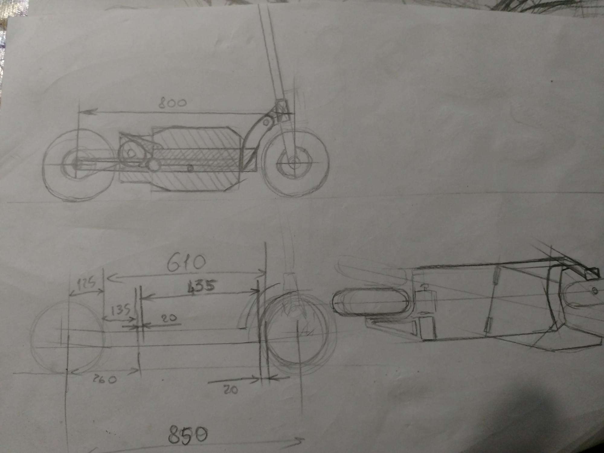 Чертеж самодельного электросамоката